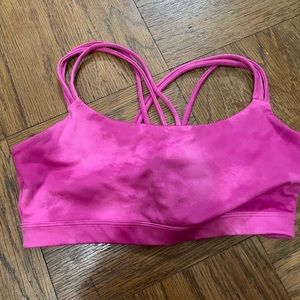 Pink sports bra
